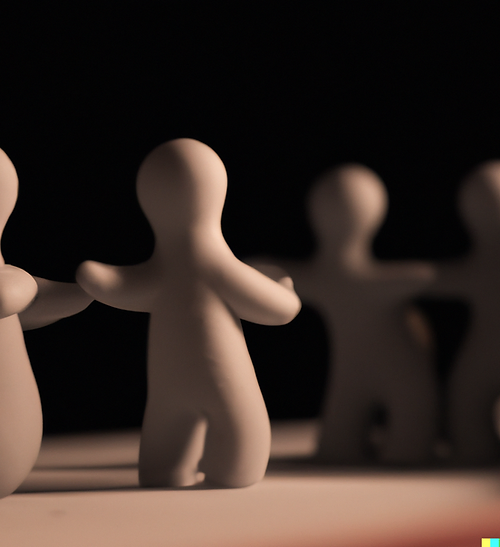 Illustrazione astratta che rappresenta la relazione interpersonale, e sottintende il percorso terapeutico.